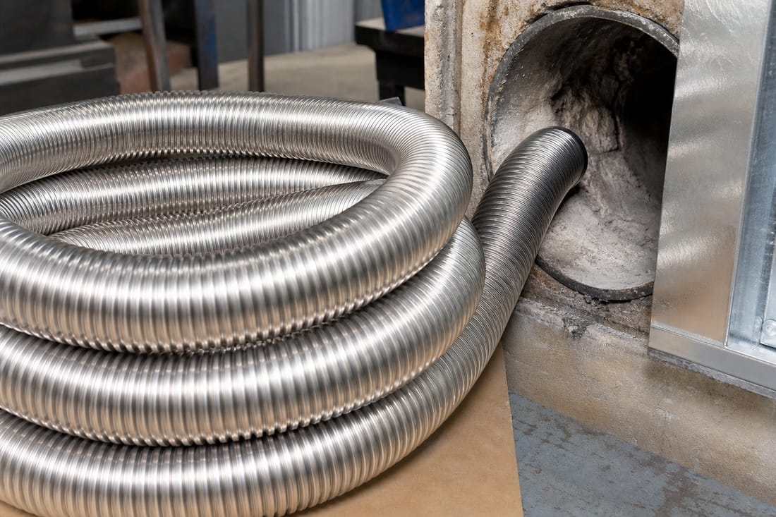 Exemple : tubage flexible en acier inoxydable