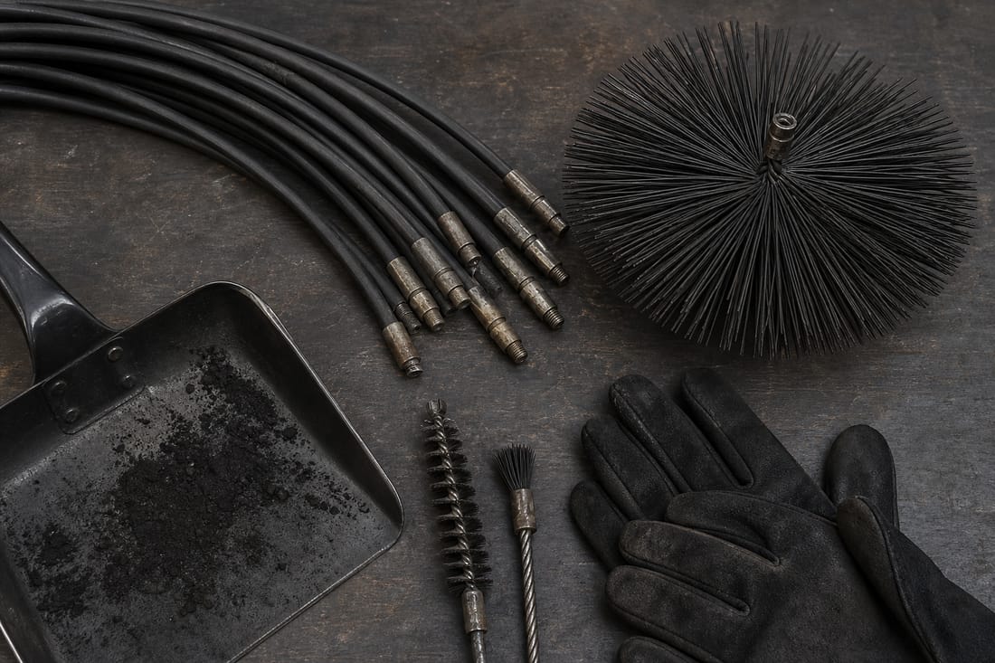 Exemple : outils de ramonage et brosse hérisson