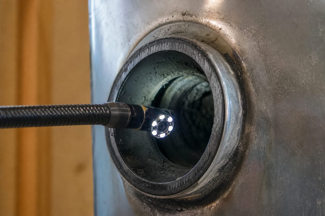 Exemple : sonde d'inspection dans un conduit de fumée